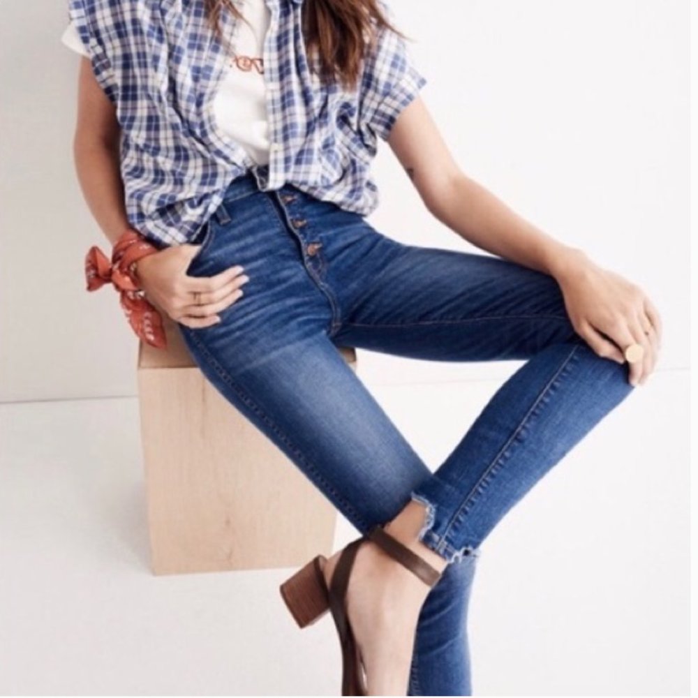 Madewell 10 Inch High Rise Button Front Jeans